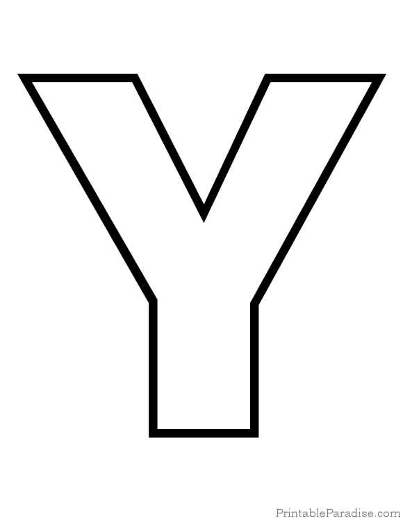 Printable Letter Y Outline - Print Bubble Letter Y