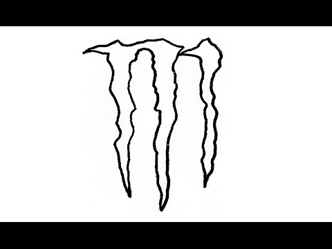 How to Draw the Monster Energy Logo (symbol) - YouTube