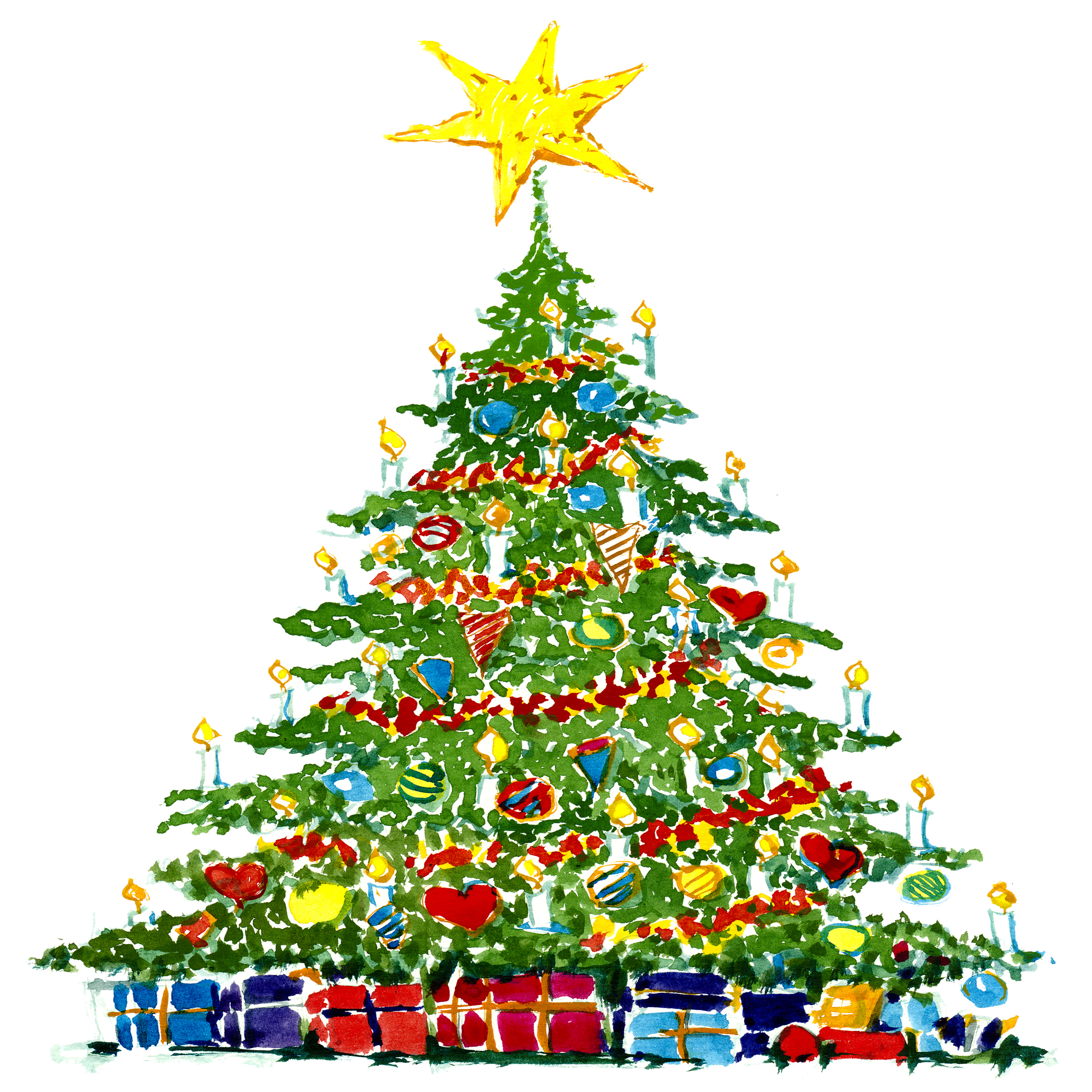 Best Photos of Christmas Tree Drawing - Steps How to Draw a ...