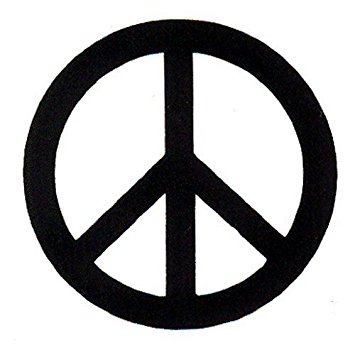 Amazon.com: Black Over White Peace Sign - Small Magnetic Bumper ...
