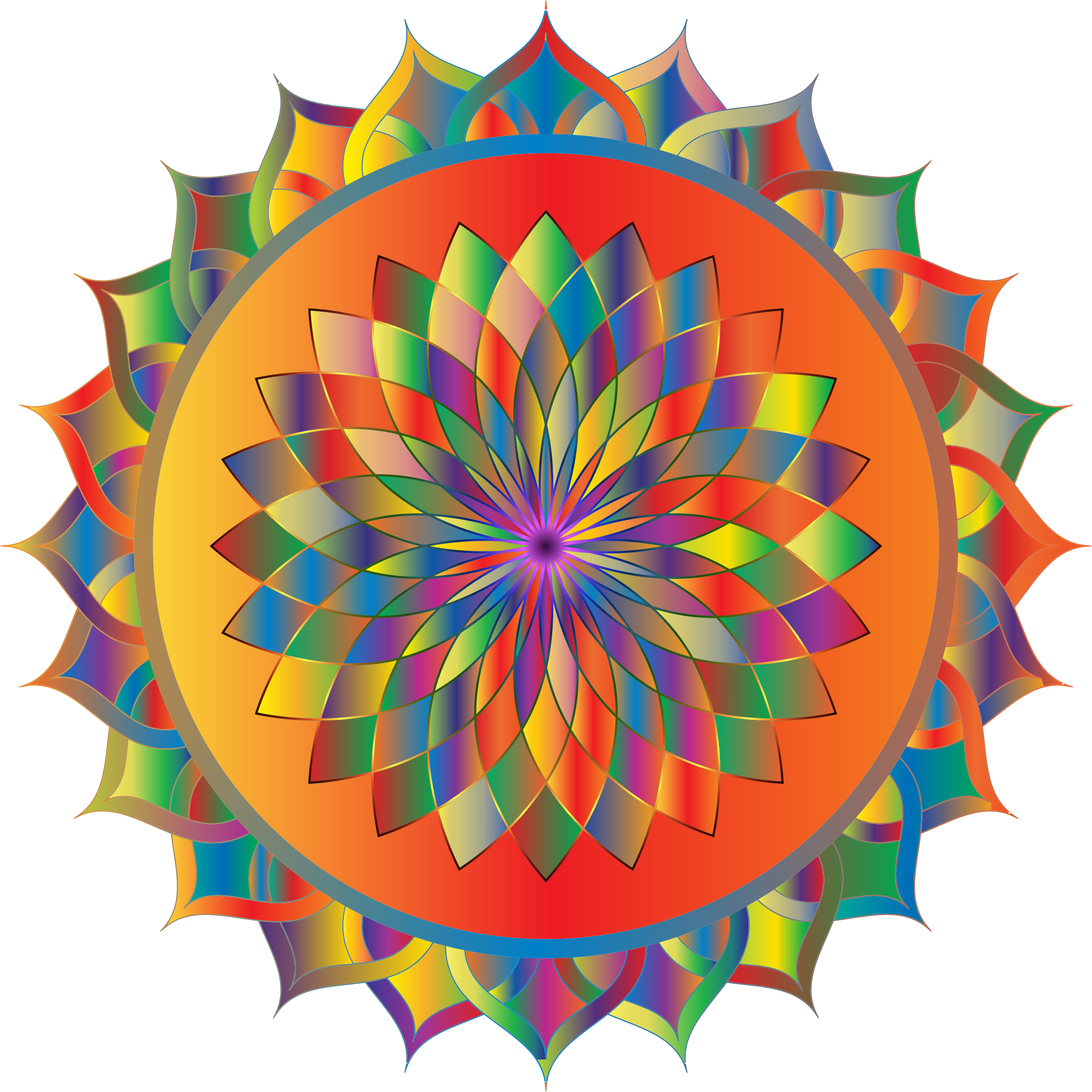 Clipart - Prismatic Mandala Line Art 3