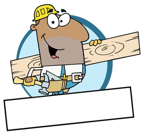 Computer construction worker clipart