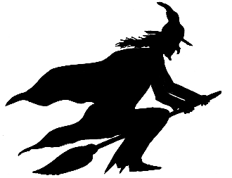 Flying Witch Silhouette