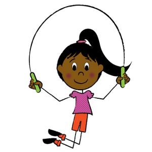 Jump Rope Clipart Image - Stick Figure Hispanic Girl Jumping Rope