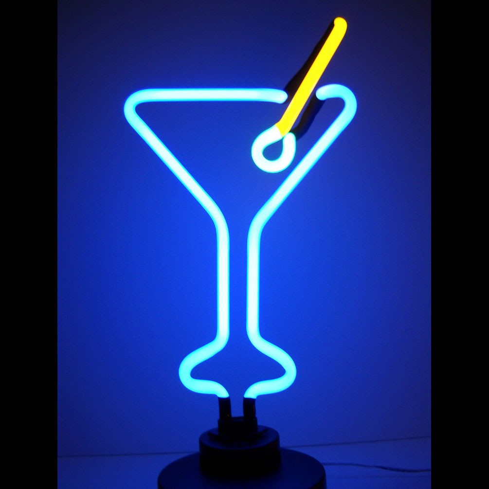 COCKTAILS & MARTINI GLASS NEON SIGN - Neon4Less.