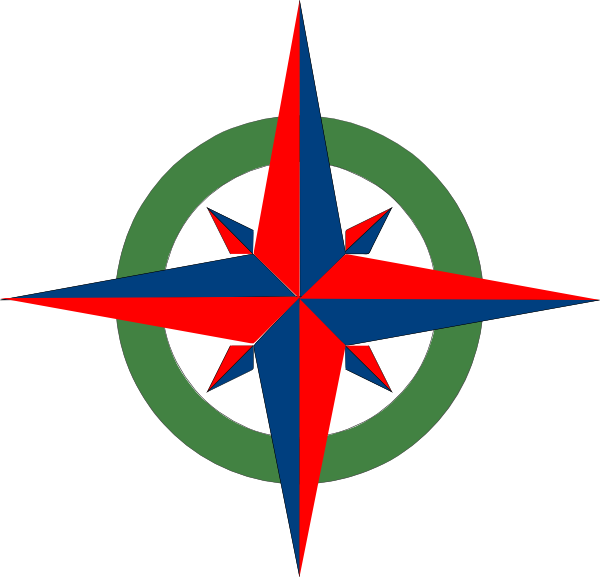 Compass Rose Red-blue-green Clip Art - vector clip ...