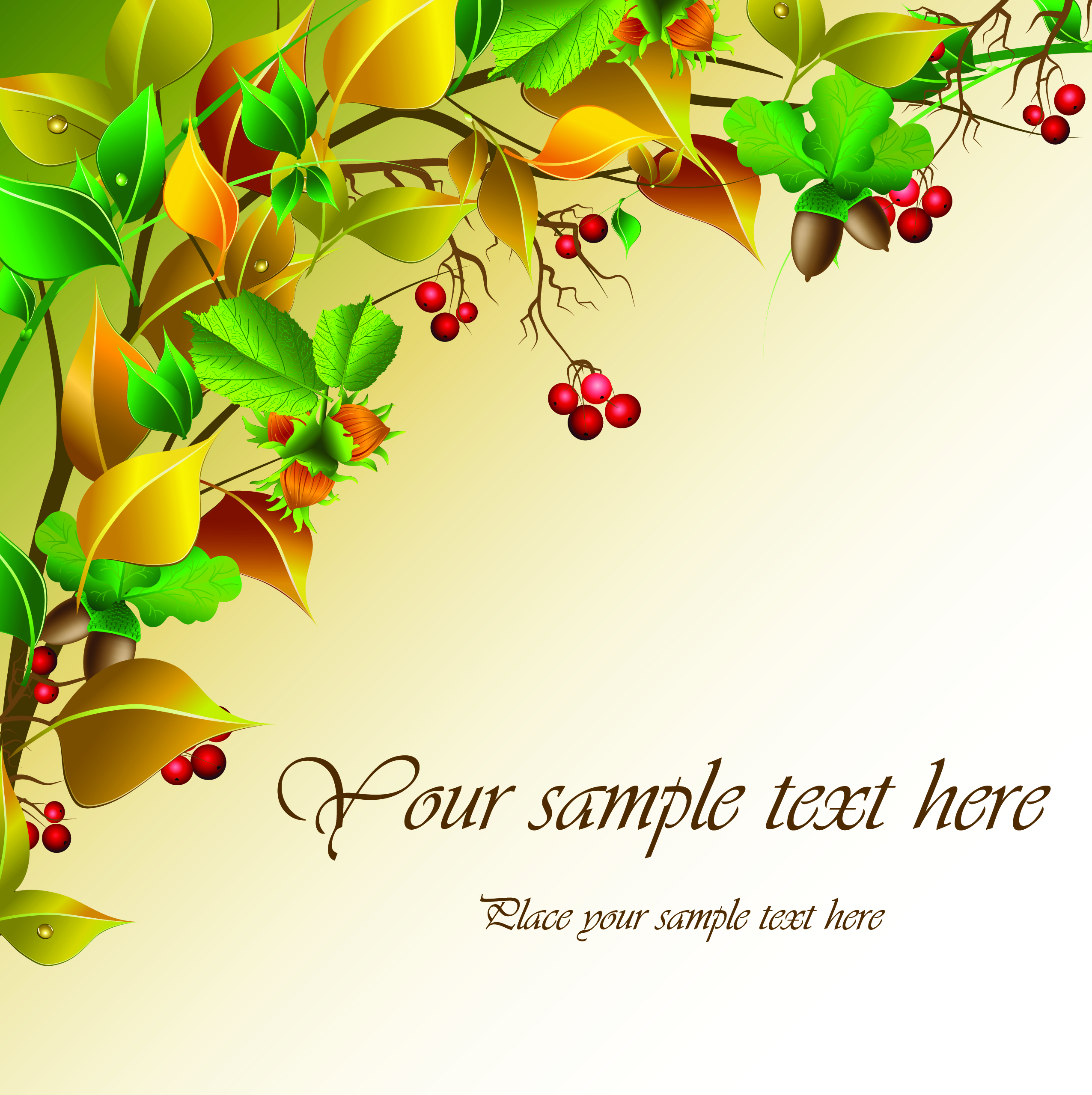 Autumn fruit vector Free Vector