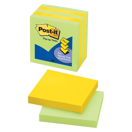 Post-ItÂ® Pop-up Notes, 3&quot; x 3&quot;, 5pk - Green : Target