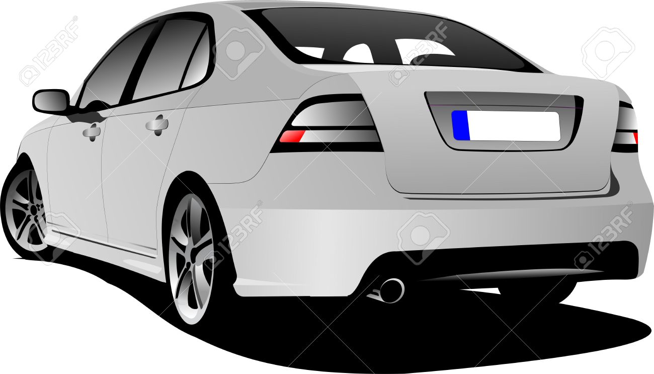 Cartoon car rear clipart