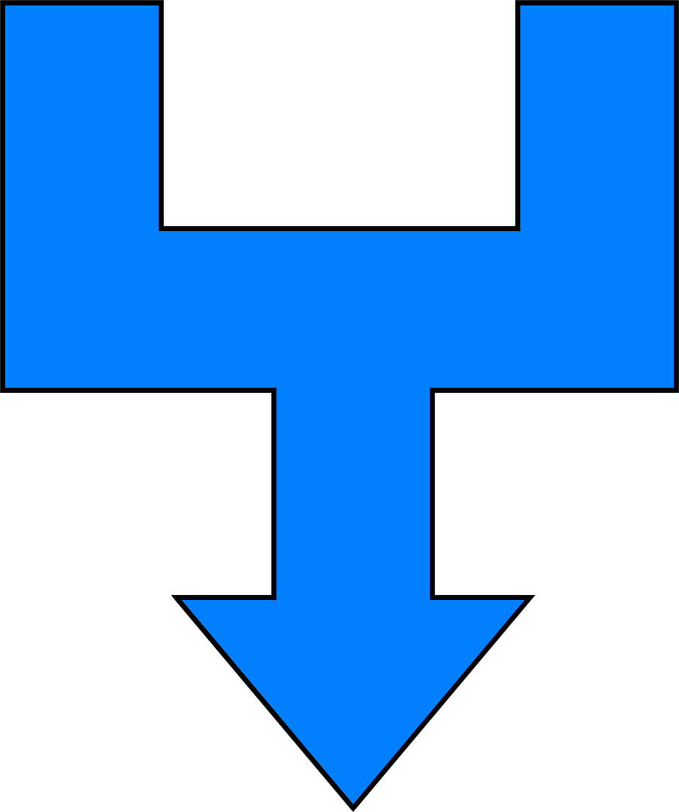 Arrow Blue | Free Stock Photo | Illustration of a split blue down ...