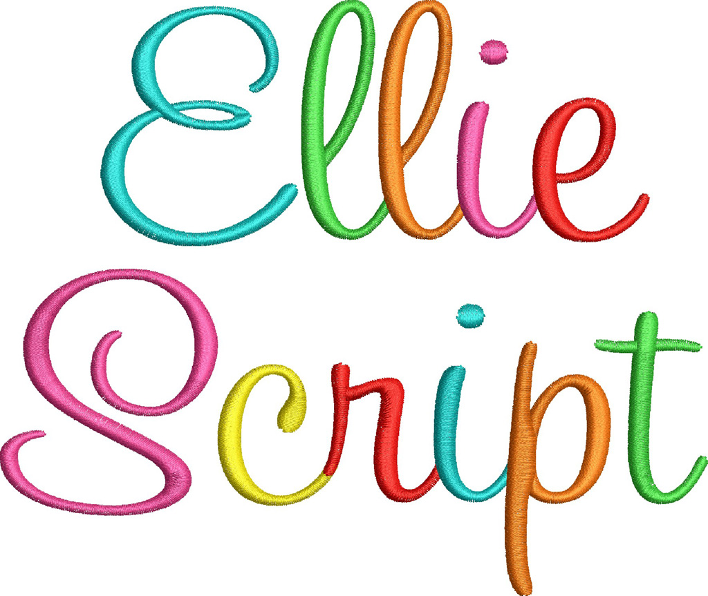 Ellie Script Embroidery Font - DigiStitches Machine Embroidery Designs