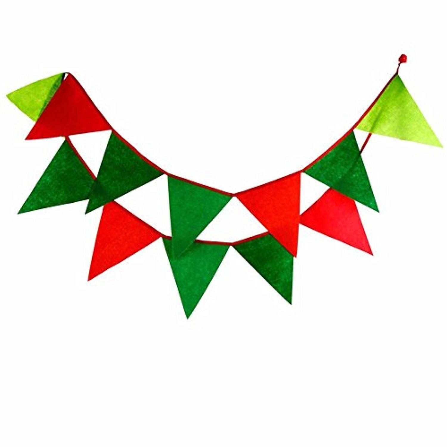 12 Flags 3.2m Green Red Nonwoven Fabric Bunting Pennant Flag ...