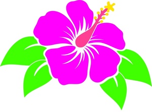 Tropical Flower Clipart Image - Pink Hibiscus Tropical Flower