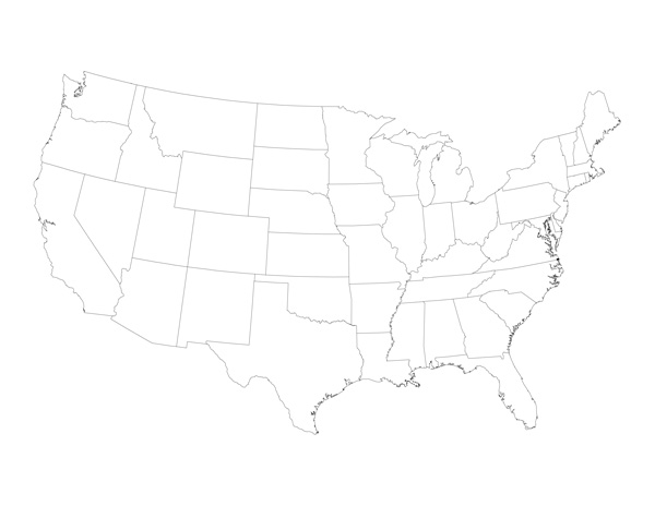 Blank United States Map with States for Students and Teachers | PDF