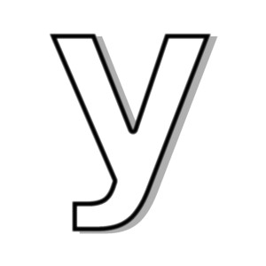 LOWERCASE Y OUTLINE - public domain clip art image - Polyvore