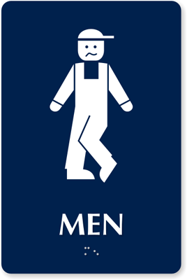 Bow-Legged Men&#39;s Funny Bathroom Sign | Free PDF, SKU - SE-2023