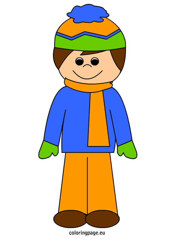 Boy in winter clothes | Coloring Page