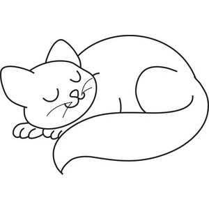 Cat Sleeping Clipart Image - Clip Art Illustration Of A Cute ...