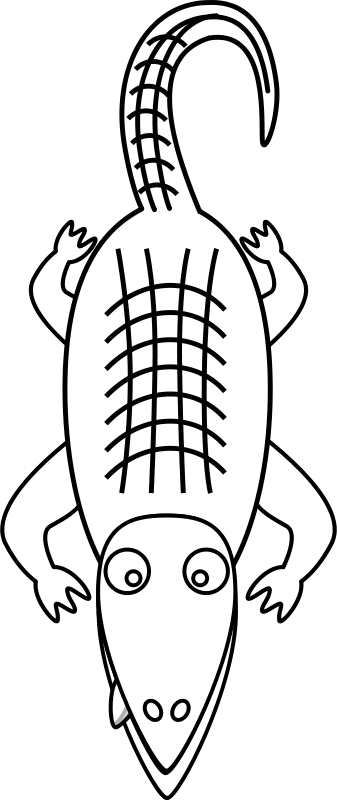Clipart - Alligator Line Art