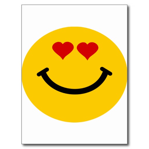 Love struck smiley postcards from Zazzle.
