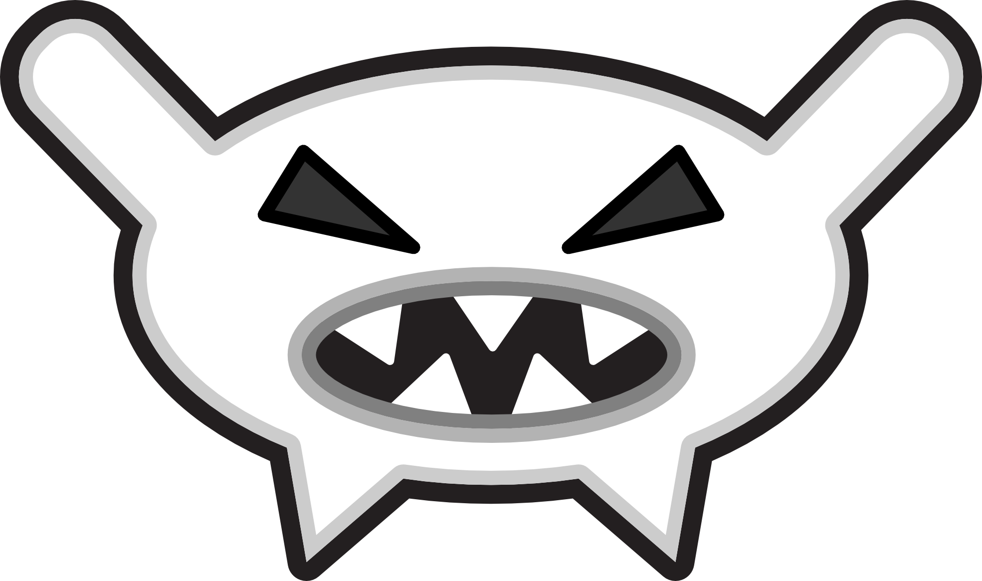 StudioFibonacci Cartoon monsters 4 black white ...