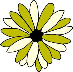 Green And Ivory Daisy clip art - vector clip art online, royalty ...