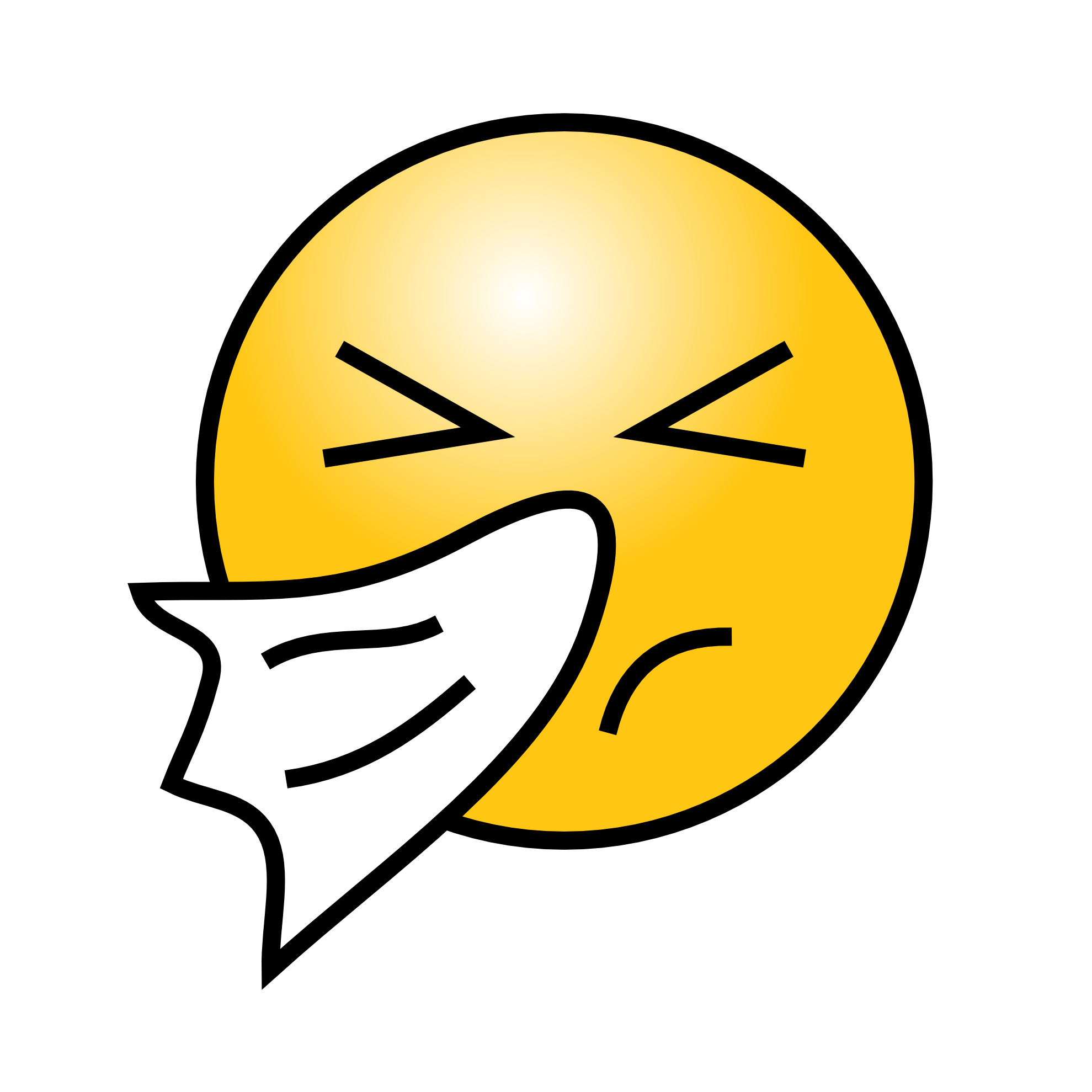 Smiley Face with a Cold Sneezing into Handkerchief SVG