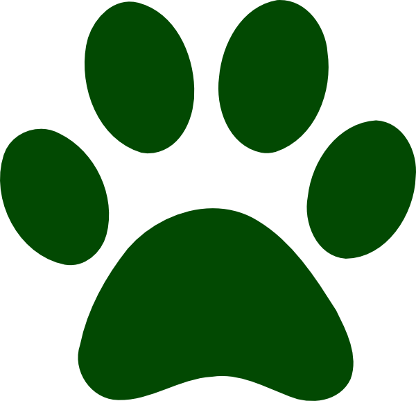 Forest Green Paw Print clip art - vector clip art online, royalty ...