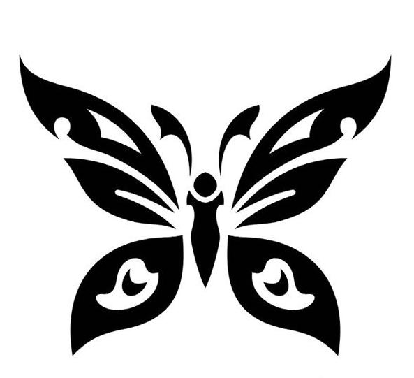 Cool Minimalist Tribal Butterfly Tattoo