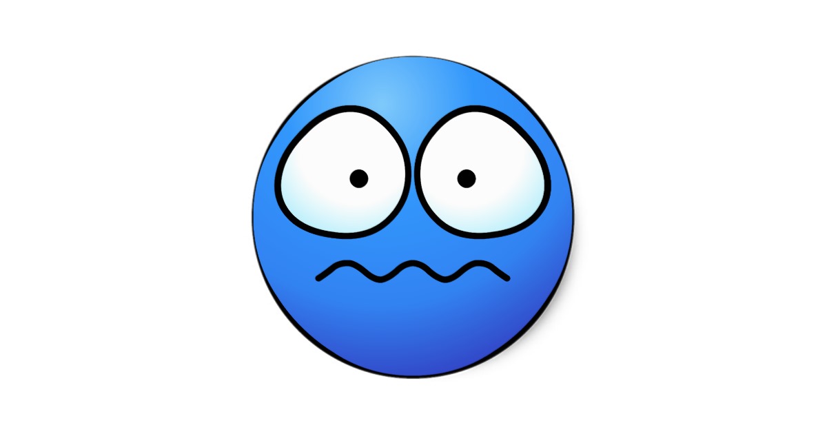 Worried Emoticon Classic Round Sticker | Zazzle