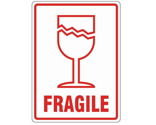 10 x High Quality Fragile Self Adhesive Labels