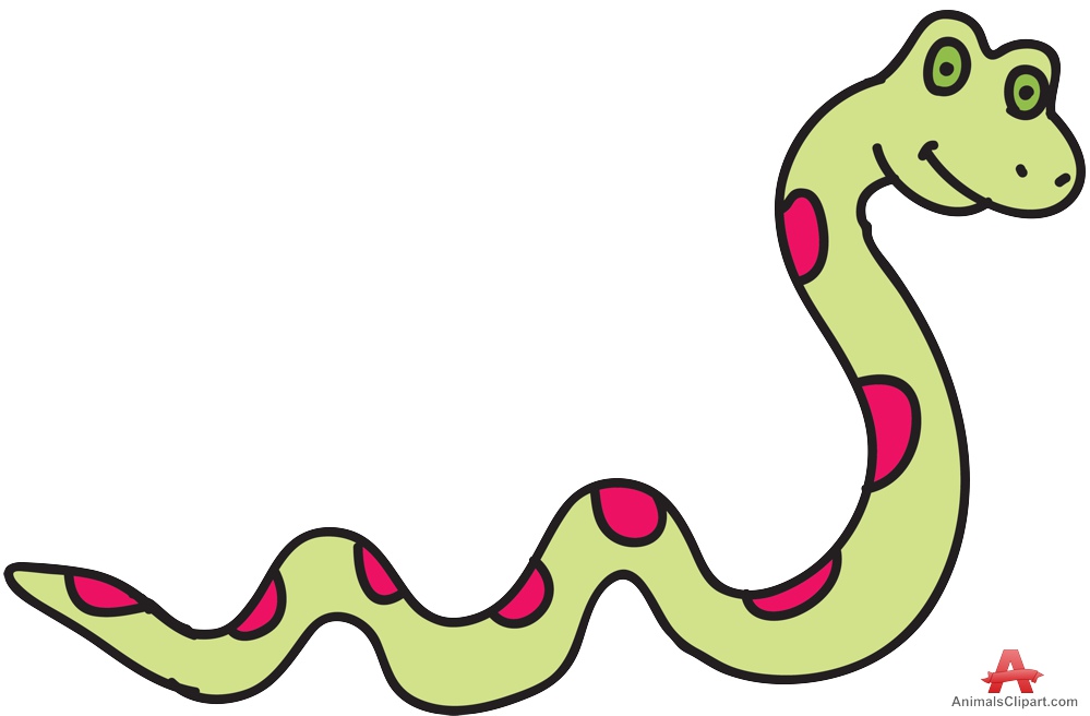 Green Snake with Pink Spots Cartoon Clipart | Free Clipart Design ...