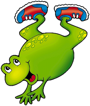 Cartoon Frog with Sneakers Clipart