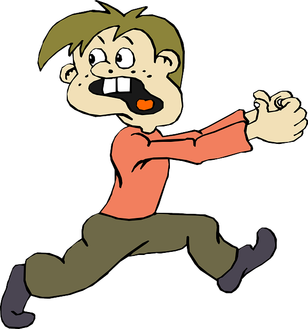 Scared kids animation clipart