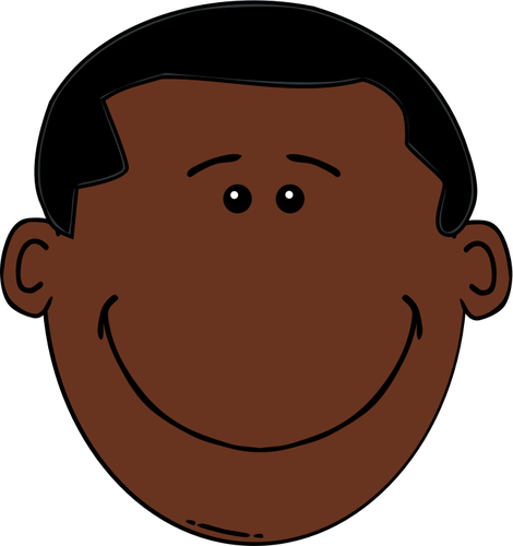 Cartoon head of Afro-american boy | Public domain vectors