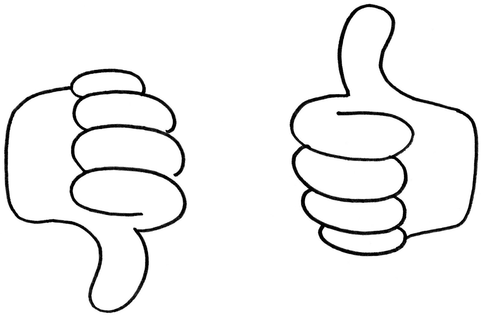 Thumbs down clipart black and white