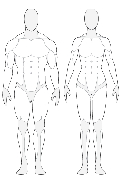 Human body outline clipart male