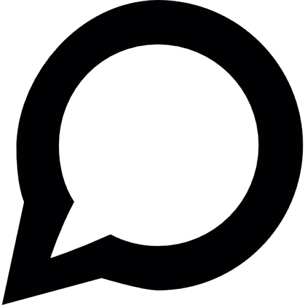 Chat gross speech bubble circular line, IOS 7 interface symbol ...
