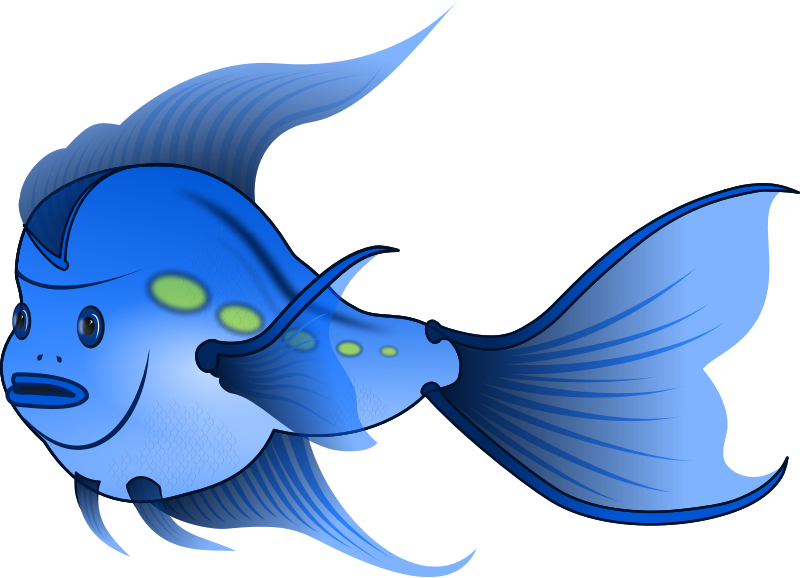 Red Fish Blue with Spots Clip Art – Clipart Free Download