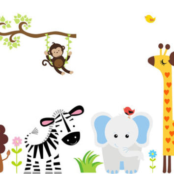 baby jungle animals wall - Baby Wall