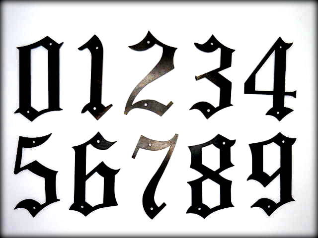 METAL HOUSE NUMBERS 5 Old English Style Numbers by NazForge