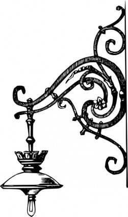 Antique Decorative Outdoor Electric Lamp clip art Vector clip art ...