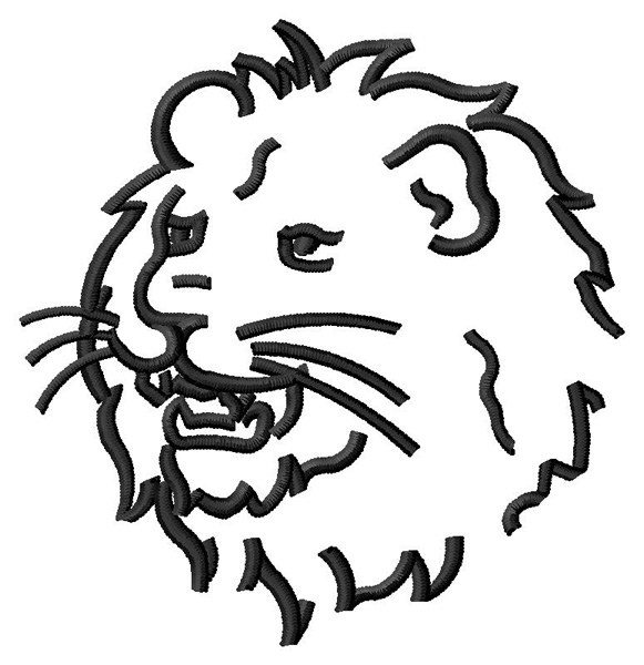Animals Embroidery Design: Lion Outline from Grand Slam Designs