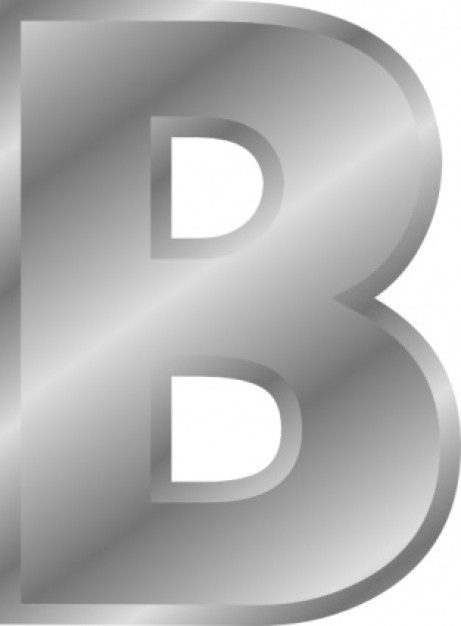 Effect Letters Alphabet Silver B clip art | Download free Vector