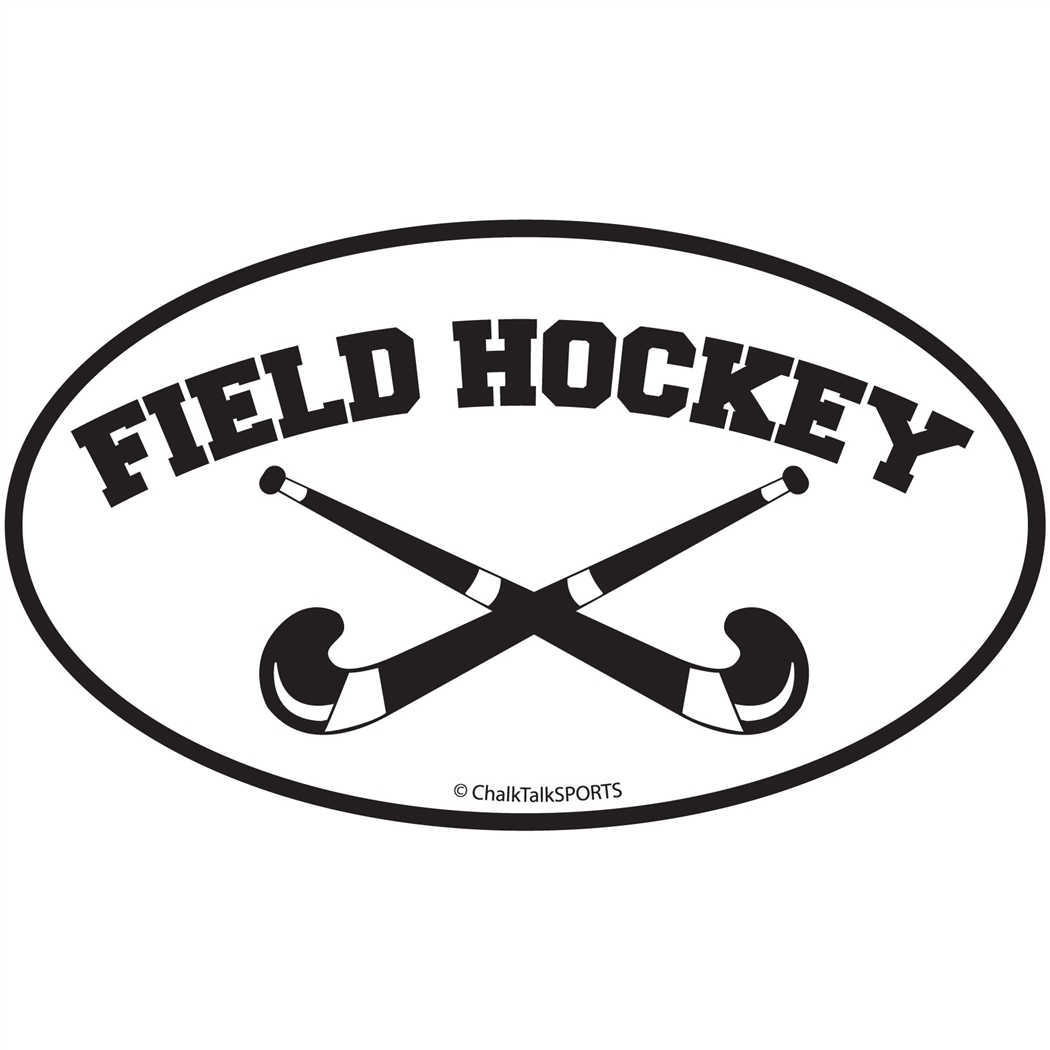 Field Hockey Crossed Sticks Oval Car Magnet (
