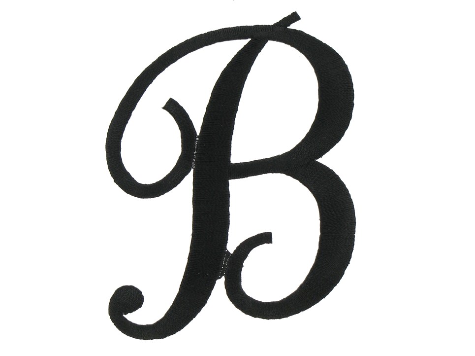 Joy 3" Black Embroidered Iron-On Script Letter - B | Shop Hobby Lobby
