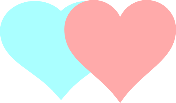 Two Hearts clip art - vector clip art online, royalty free ...