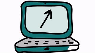 laptop cartoon illustration hand drawn animation with transparent ...