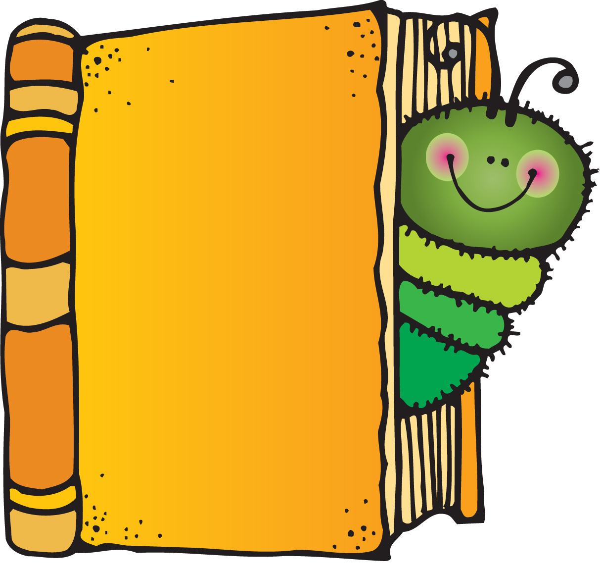 Cute Book Worm Clipart