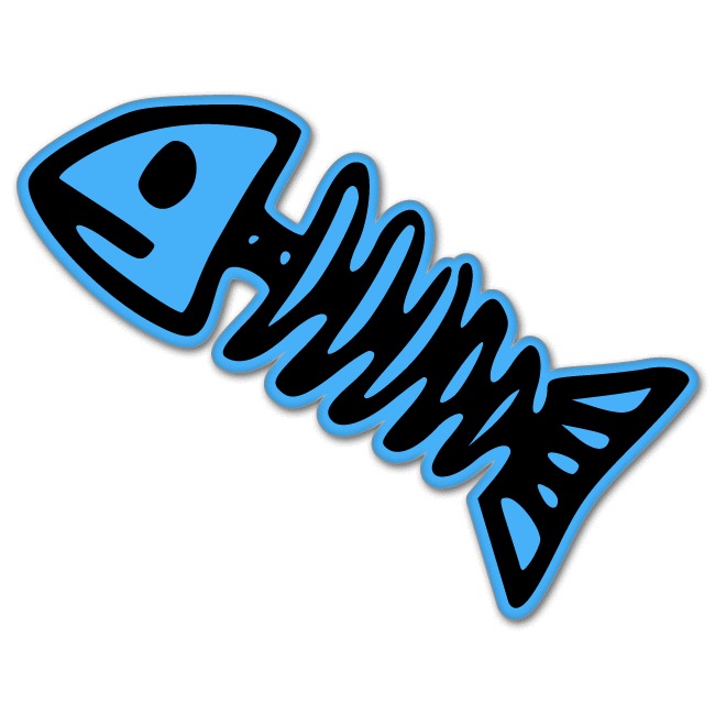 Fish skeleton Fish bones styling sticker decal 5&#034; x 3&#034 ...